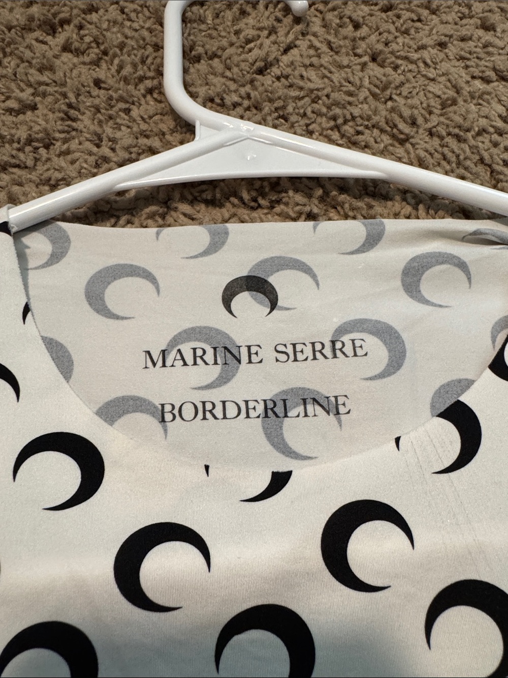 Marine Serre Black Crescent-Print White Long Sleeve Top - Picture 2 of 6